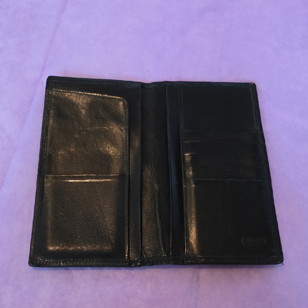Vintage Classic COACH Checkbook, Credit Card Black Leather Wallet - Picture 3 of 14
